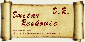 Dmitar Resković vizit kartica